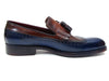 Paul Parkman Kiltie Tassel Loafer Navy & Tobacco (ID#KT74NB)