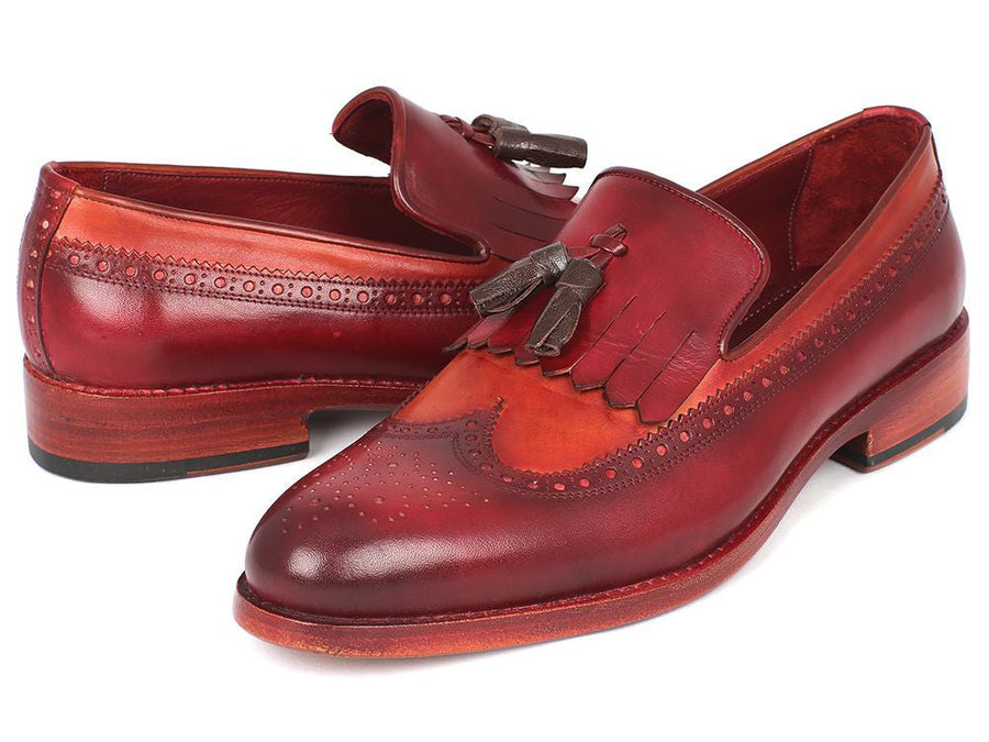 Paul Parkman Kiltie Tassel Loafer Tobacco & Bordeaux (ID#KT64CB)