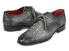 Paul Parkman Gray Crocodile Embossed Calfskin Derby Shoes (ID#1438GRY)