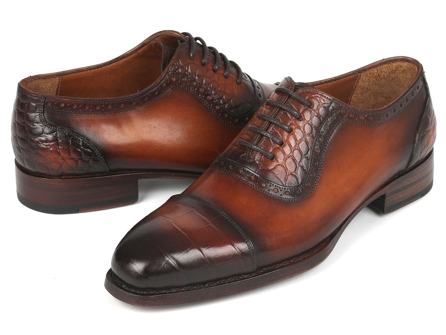 Paul Parkman Goodyear Welted Cap Toe Oxfords Brown (ID#9482-BRW)