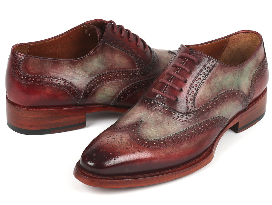 Paul Parkman Goodyear Welted Men's Two Tone Wingtip Oxfords (ID#PP22GB62)