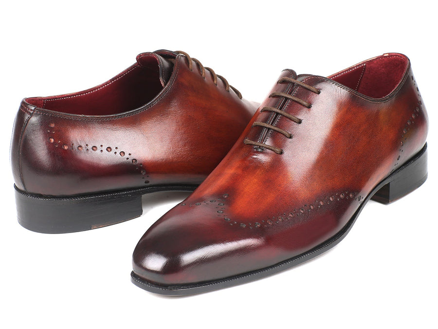 Paul Parkman Men's Brown & Bordeaux Wingtip Oxfords (ID#84BT76)