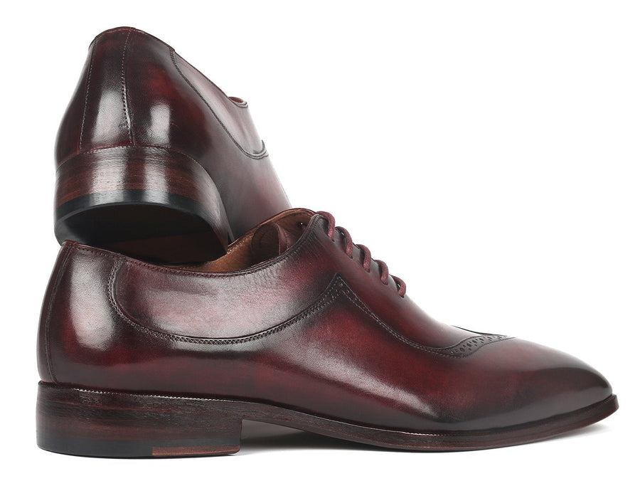 Paul Parkman Dark Bordeaux Hand-Painted Men's Oxfrods (ID#35BRD25)