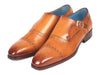 Paul Parkman Men's Cap Toe Monkstrap Shoes Cognac (ID#65CGN97)