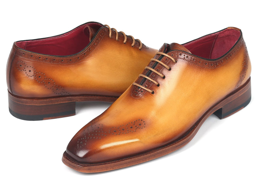 Paul Parkman Goodyear Welted Punched Oxfords Camel (ID#7614-CML)