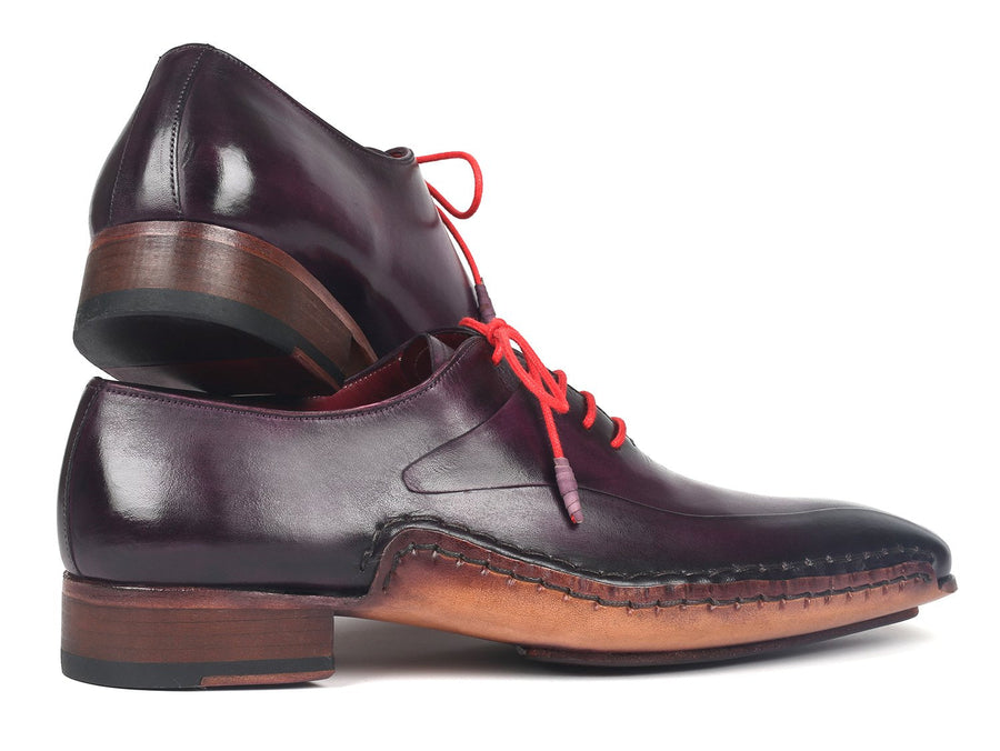 Paul Parkman Purple Leather Oxfords Side Hand-Sewn (ID#018-PRP)